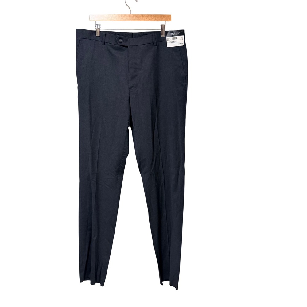 Awearness Kenneth Cole Mens Wool Blend Dress Pants Charcoal Gray 38 MJ07398 F21